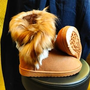 Women's beautiful snow boots, jeans, blouse,